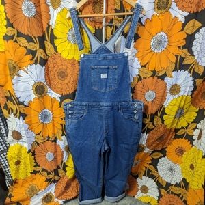 Plus Size Levi's Red Label Cropped Blue Denim Bib Overalls